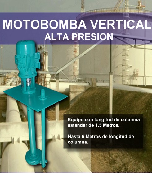 MOTOBOMBA VERTICAL SEMISUMERGIBLE PARA ALTA PRESION MARCA NILO